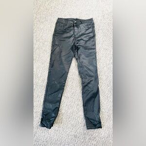 Black Faux Leather Skinny Pants - Size M